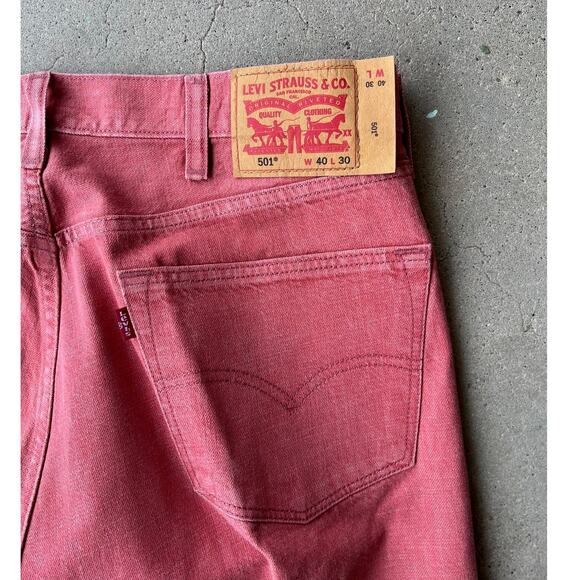 Levi's Other - Vintage cranberry pink Levi 501 button fly jeans size 40x30